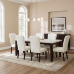 Brody 1 + 6-Seater Dining Set with Brody Dining Chair - White/Walnut-With 2-Year Warranty