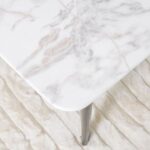 Almanza 8-Seater Dining Table-Marble/Dark Brown-With 2-Year Warranty