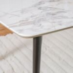 Almanza 6-Seater Dining Table-Marble/Dark Brown-With 2-Year Warranty