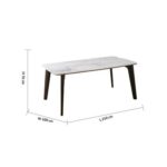 Almanza 8-Seater Dining Table-Marble/Dark Brown-With 2-Year Warranty