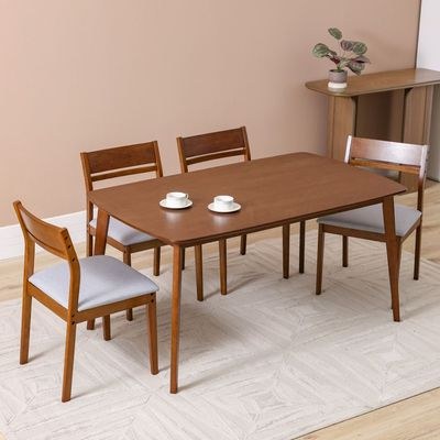 Mervil 1+6-Seater Dining Set - Style Oak/Grey - With 2-Year Warranty - Image 2