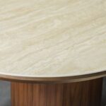 Austria 1 + 8-Seater Dining Set-Natural Walnut/Beige-With 2-Year Warranty