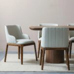 Rorvik 1 + 8 Dining Set-Walnut/Beige-With 2-Year Warranty