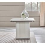 Aries End Table - Light Beige Oak Veneer - With 2-Year Warranty
