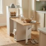 Maeda 4 Seater Folding Dining Table With Storage - White/Oak
