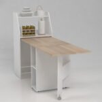 Maeda 4 Seater Folding Dining Table With Storage - White/Oak