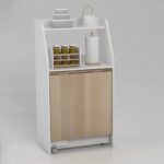 Maeda 4 Seater Folding Dining Table With Storage - White/Oak