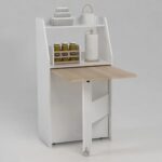 Maeda 4 Seater Folding Dining Table With Storage - White/Oak