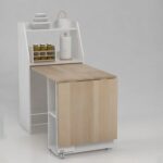 Maeda 4 Seater Folding Dining Table With Storage - White/Oak
