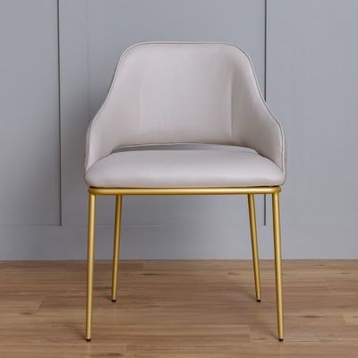 Margaret 1 + 6-Seater Dining Set with Margaret Dining Chair - Beige/Gold - With 2-Year Warranty - Image 3