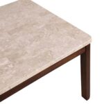 Brody 8-Seater Marble Top Dining Table - Beige/Walnut - With 2-Year Warranty