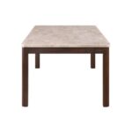 Brody 8-Seater Marble Top Dining Table - Beige/Walnut - With 2-Year Warranty