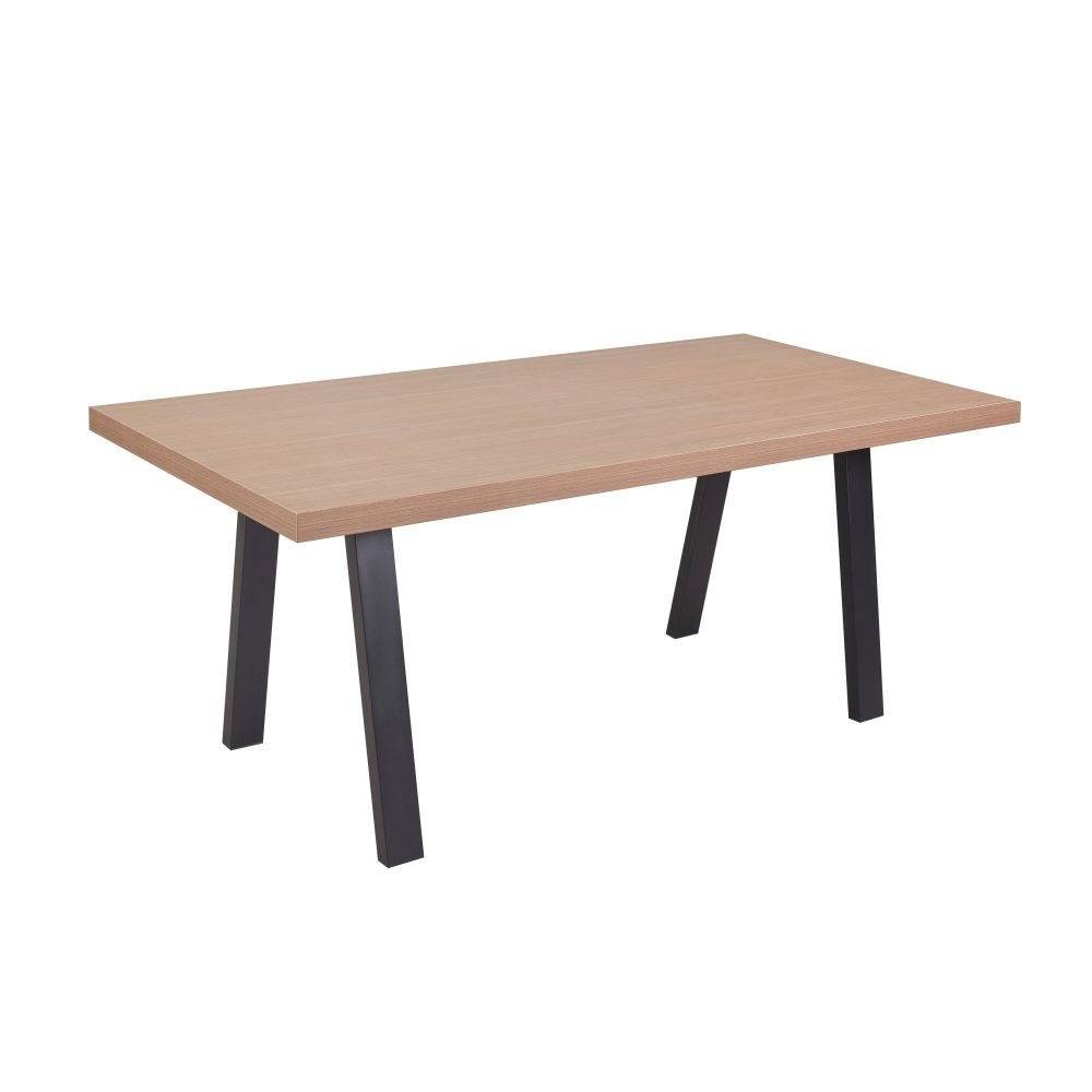 Wellington 6-Seater Modular Dining Table Top With Wide Legs Set Of 2- Black/Walnut - Image 4