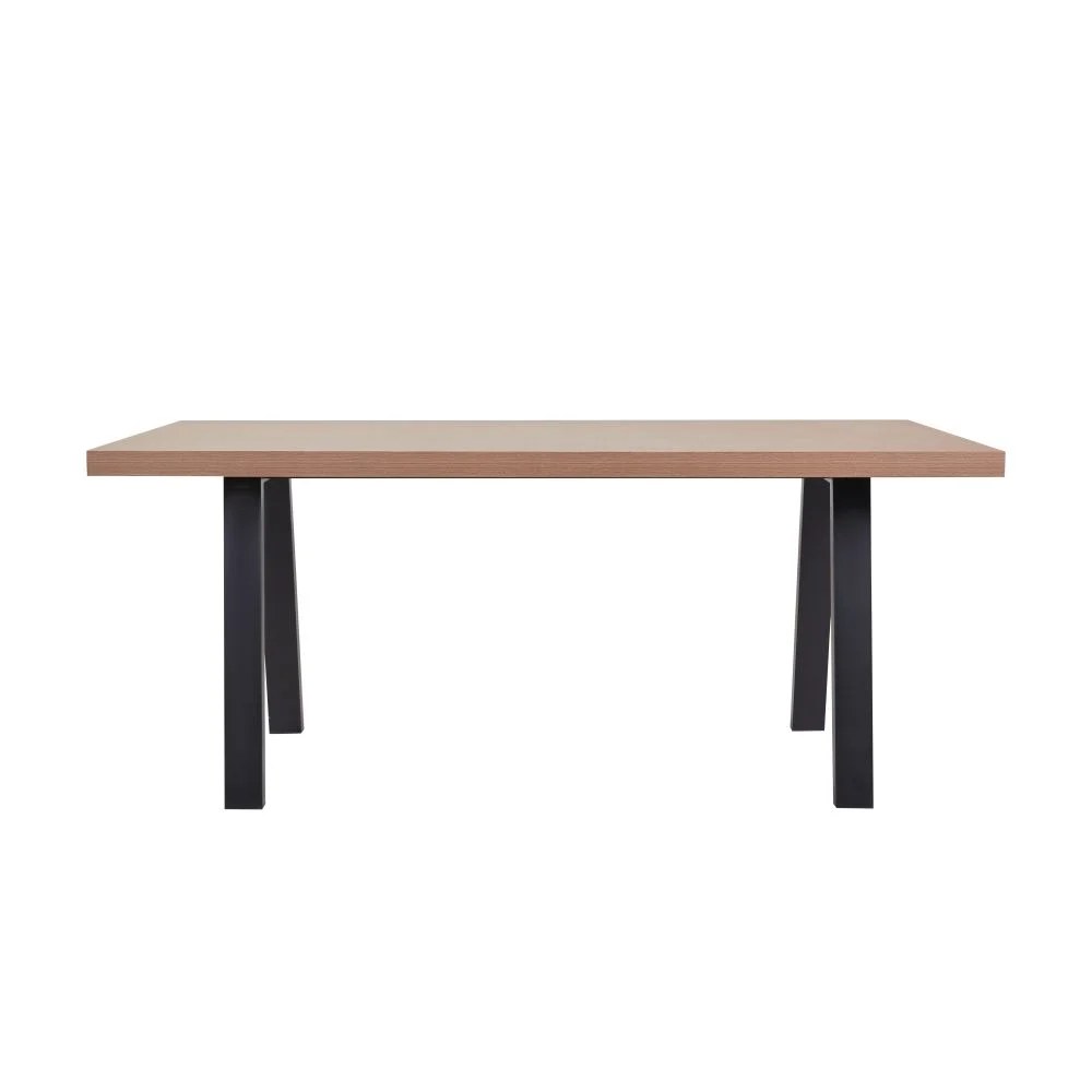 Wellington 6-Seater Modular Dining Table Top With Wide Legs Set Of 2- Black/Walnut - Image 5