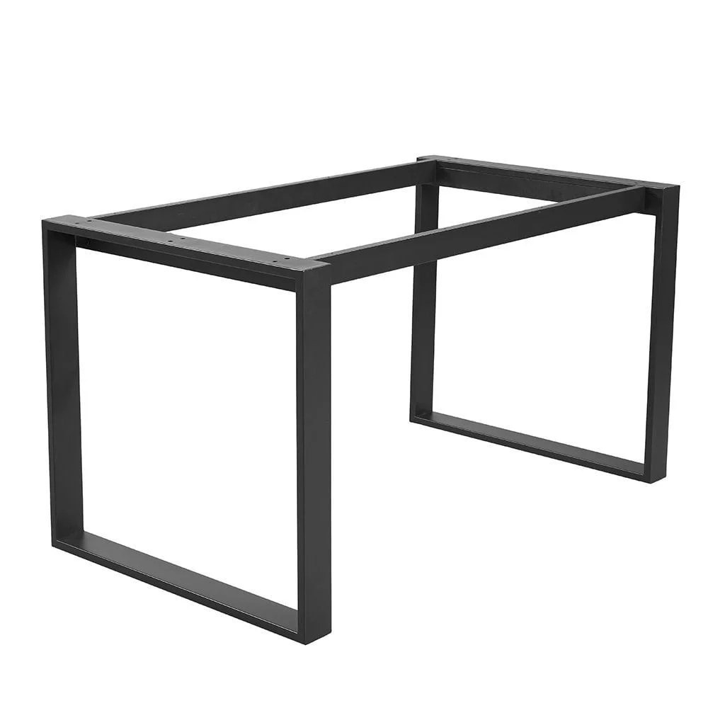 Wellington 6-Seater Modular Dining Table Top With Straight Dining Legs Set Of 2-White Marble/Black - Image 4