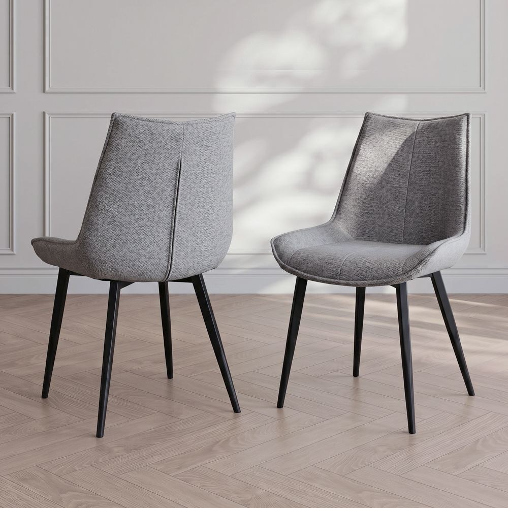 Wellington 6-Seater Modular Dining Set With Straight Legs-Light Oak/Black - Image 2