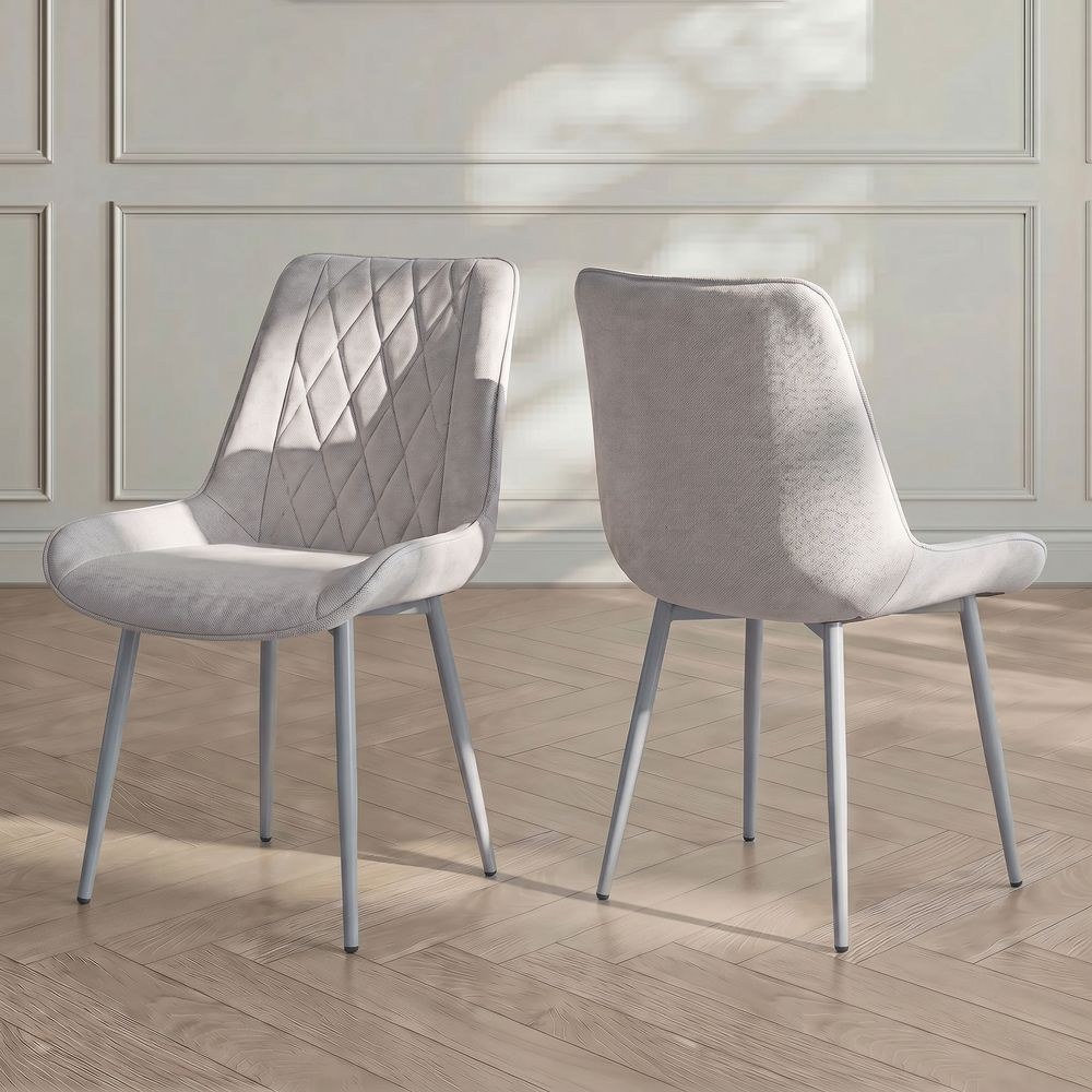 Wellington 6-Seater Modular Dining Set With Straight Legs-Light Oak/Silver - Image 4