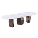Zermatt 1+10-Seater Dining Set - Light Grey/Bronze - With 2-Year Warranty