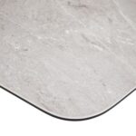 Midland 8 Seater Stone Top Dining Table-High Gloss Grey/Black