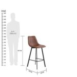 Gideon Counter Height Dining Chair Set of 2 - Natural Oak/Brown