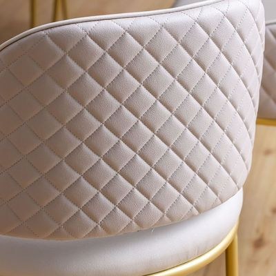 Margaret Dining Chair - Set of 2 - Beige/Gold - With 3-Year Warranty - Image 3