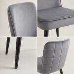 Santiago Fabric Dining Chair Set Of 2- D. Grey/Black