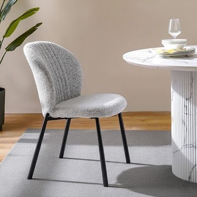 Davion Set of 2 Dining Chairs - Light Grey - With 2-Year Warranty - Image 5