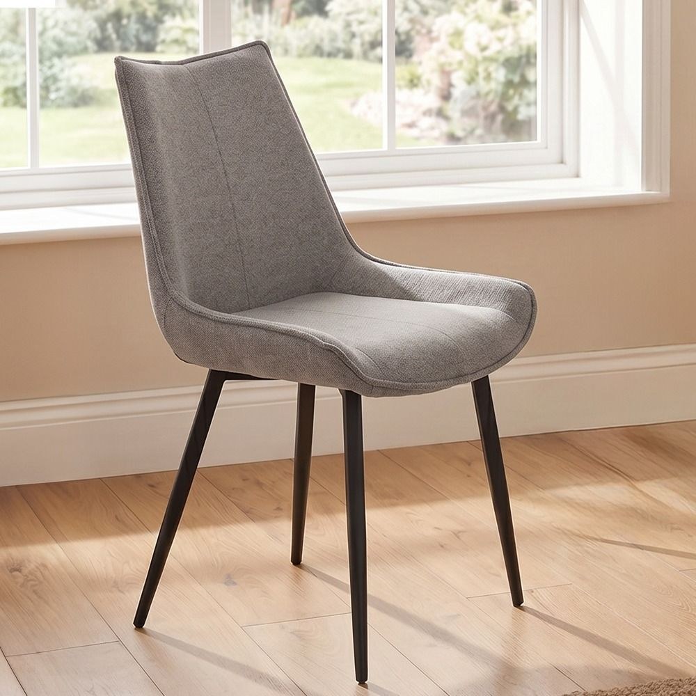 Wellington Dining Chair Set Of 2-Grey/Black - Image 2