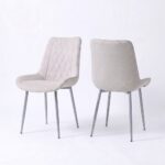 Wellington Dining Chair Set Of 2-Beige/Silver