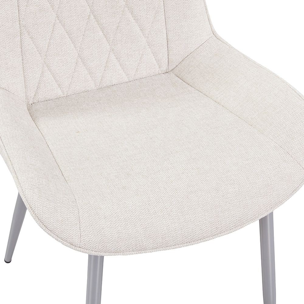 Wellington Dining Chair Set Of 2-Beige/Silver - Image 5