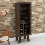 Zen Wine Cabinet with Storage-Rustic Brown-With 2-Year Warranty