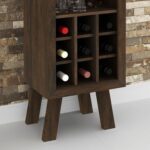 Zen Wine Cabinet with Storage-Rustic Brown-With 2-Year Warranty