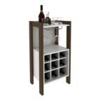 Lean Wine Cabinet-White/Walnut-With 2-Year Warranty