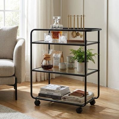Cosimo 3-Tier Serving Trolley - Black - With 2-Year Warranty - Image 4