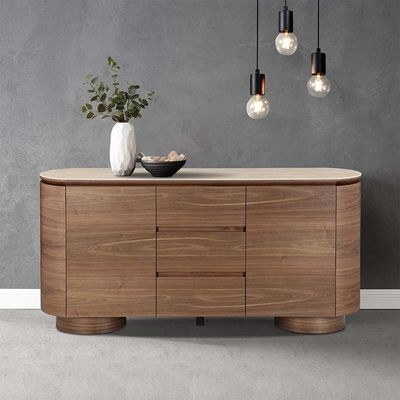 Austria Buffet Cabinet - Natural Walnut - With 2-Year Warranty