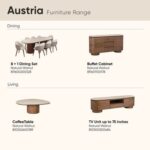 Austria Buffet Cabinet - Natural Walnut - With 2-Year Warranty