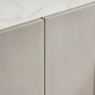 AlLayal Marble Top Buffet Cabinet-Brown/Brushed Gold - Image 5