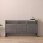 Millo 3-Door Buffet Cabinet - Grey Metallic - With 2-Year Warranty