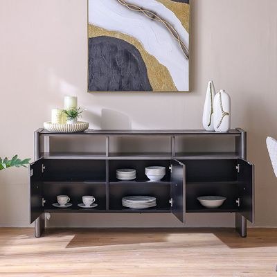 Millo 3-Door Buffet Cabinet - Grey Metallic - With 2-Year Warranty - Image 3