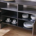 Millo 3-Door Buffet Cabinet - Grey Metallic - With 2-Year Warranty