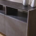 Millo 3-Door Buffet Cabinet - Grey Metallic - With 2-Year Warranty