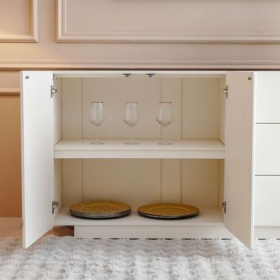 Qasr 3-Door & 3-Drawer Buffet Cabinet - Pearl White - With 3-Year Warranty - Image 3