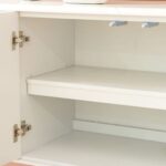 Retrova 4 Doors Buffet Cabinet -White Grey /Gunmetal