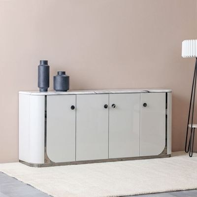 Fijiri 4 Door Buffet Cabinet -Grey/Beige