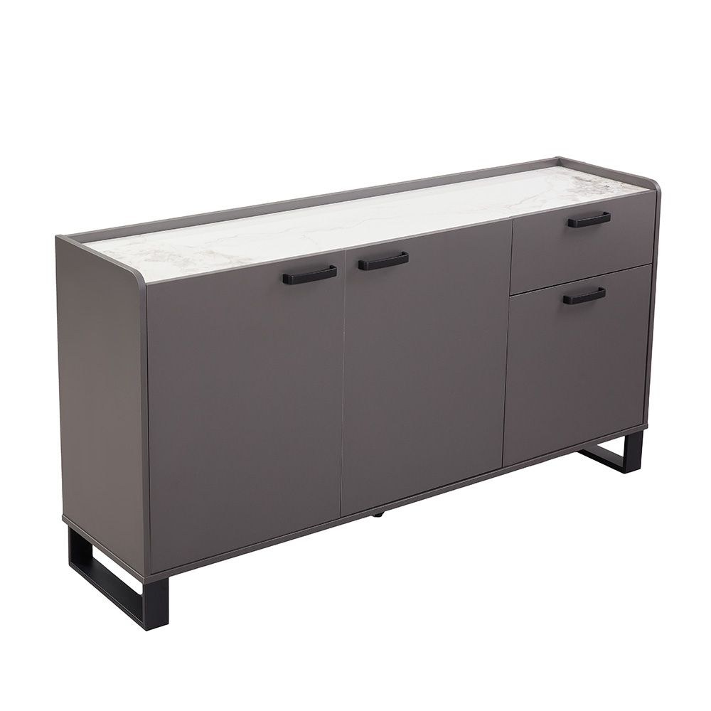 Wellington Stone Top Buffet Cabinet With 3Doors & 1Drawer - White/Grey - Image 3