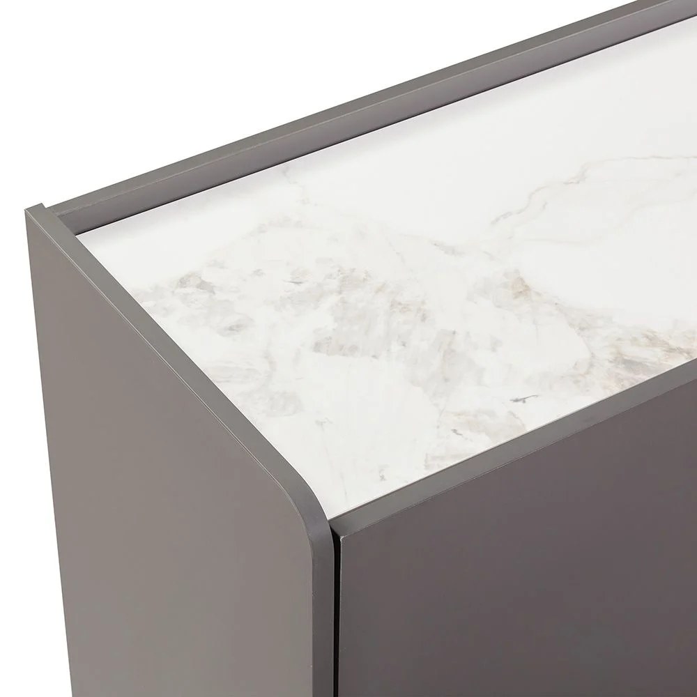 Wellington Stone Top Buffet Cabinet With 3Doors & 1Drawer - White/Grey - Image 4