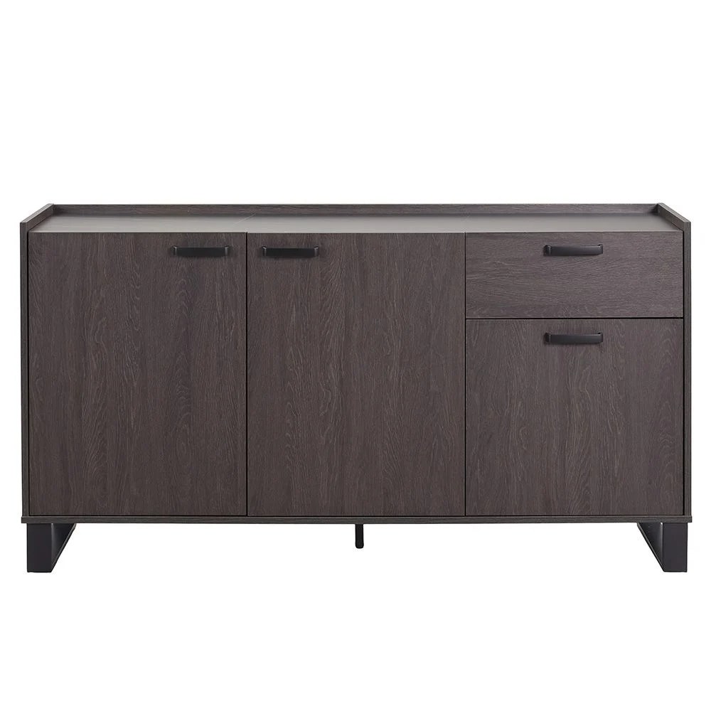 Wellington Stone Top Buffet Cabinet With 3Doors & 1Drawer - Black/Oak - Image 2
