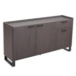 Wellington Stone Top Buffet Cabinet With 3Doors & 1Drawer - Black/Oak