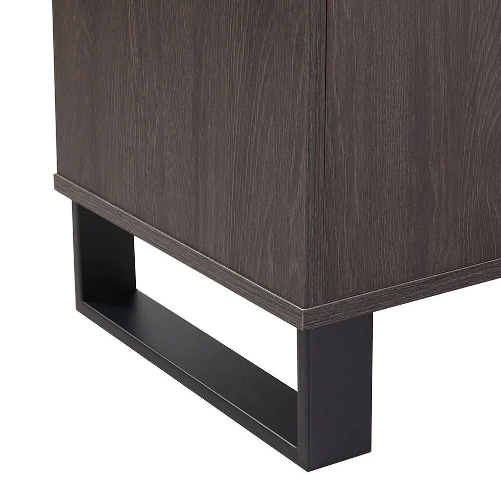 Wellington Stone Top Buffet Cabinet With 3Doors & 1Drawer - Black/Oak - Image 4
