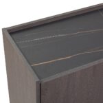 Wellington Stone Top Buffet Cabinet With 3Doors & 1Drawer - Black/Oak